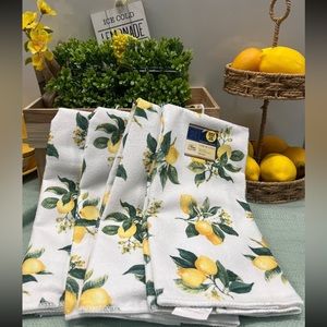 Lemon floral /citrus kitchen towels set 4PC
